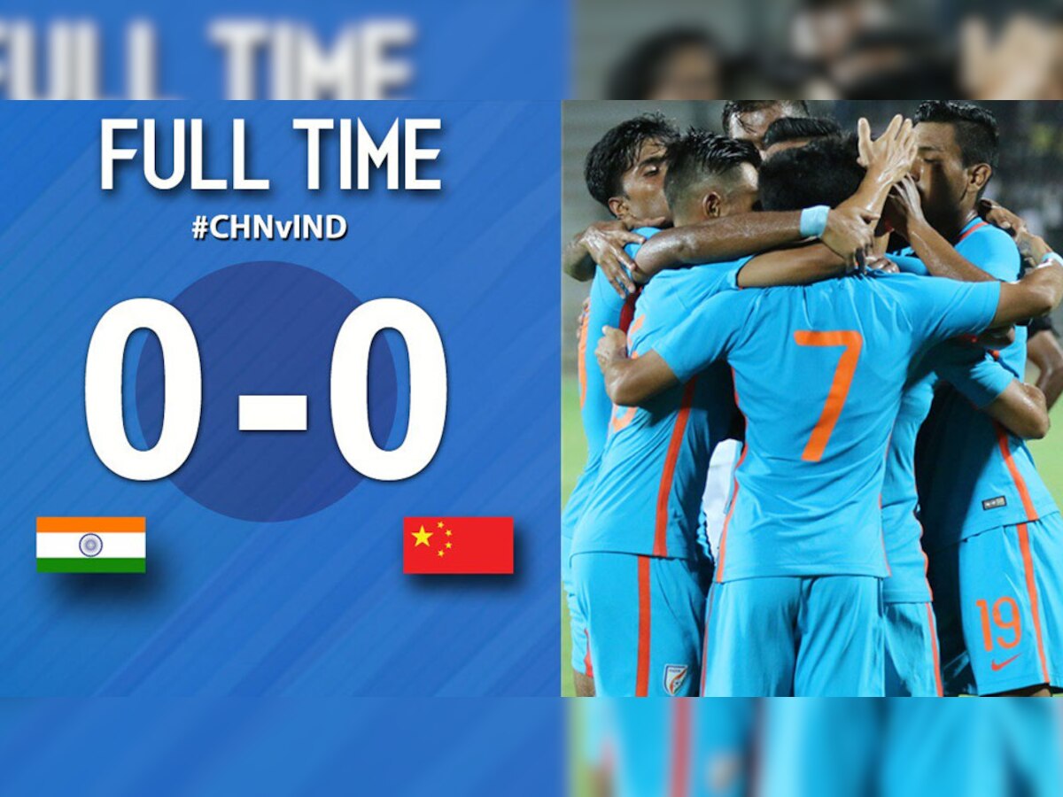 भारत-चीन मैच का ड्रॉ होना भारत के लिए उपलब्धि से कम नहीं है.(फोटो: Twitter/@IndianFootball)