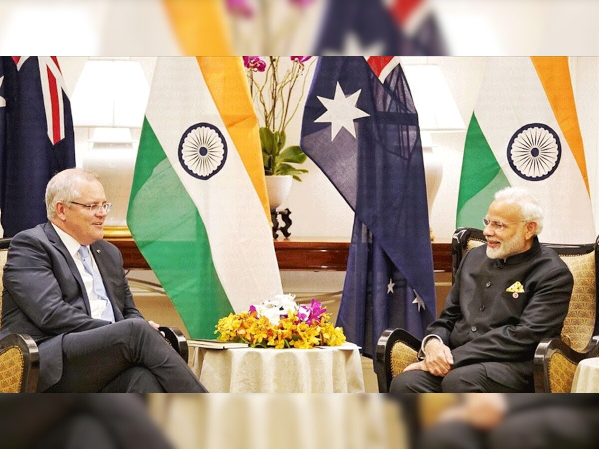 पीएम नरेंद्र मोदी और ऑस्ट्रेलियाई प्रधानमंत्री स्कॉट मॉरीसन ने सिंगापुर में मुलाकात की थी...