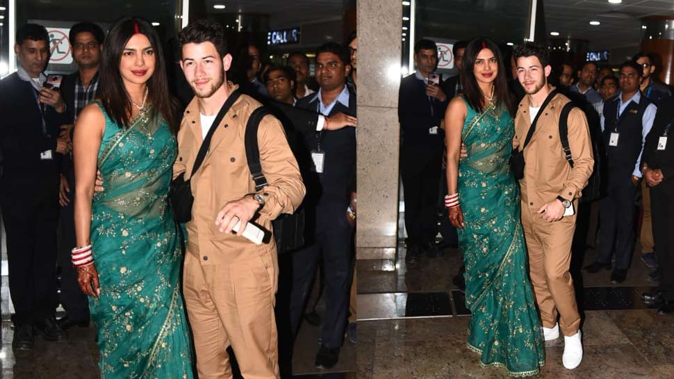 सोशल मीडिया पर शेेेयर की फोटोज priyanka chopra and nick jonas Delhi Reception