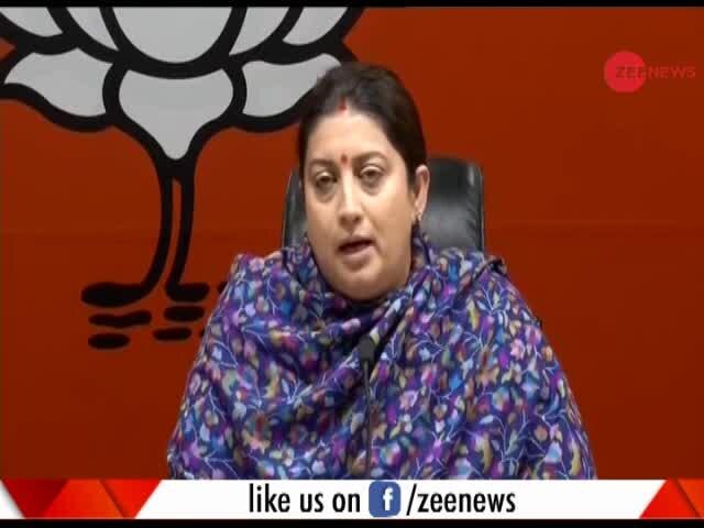 Smriti Irani raises question against Congress in ...