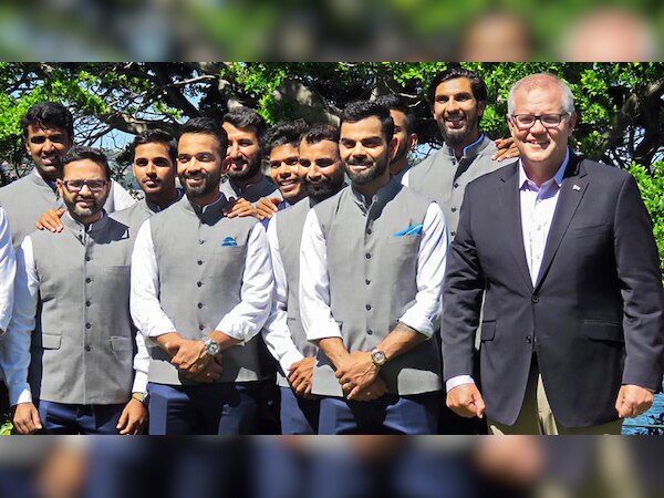 भारतीय क्रिकेटरों ने सिडनी में ऑस्ट्रेलिया के प्रधानमंत्री स्कॉट मॉरिसन से उनके आवास किरीबाती हाउस में मुलाकात की. (फोटो: PTI) 