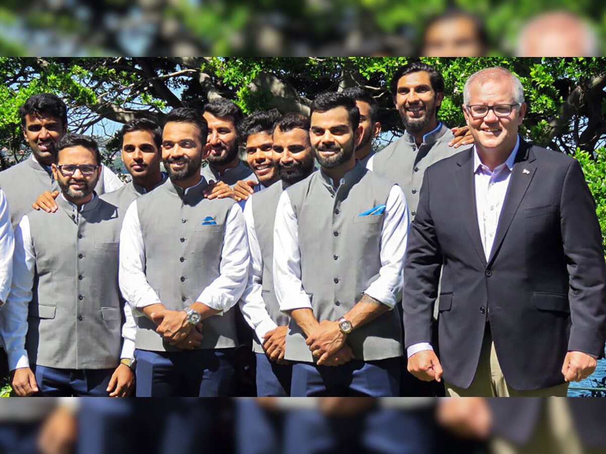 भारतीय क्रिकेटरों ने सिडनी में ऑस्ट्रेलिया के प्रधानमंत्री स्कॉट मॉरिसन से उनके आवास किरीबाती हाउस में मुलाकात की. (फोटो: PTI) 