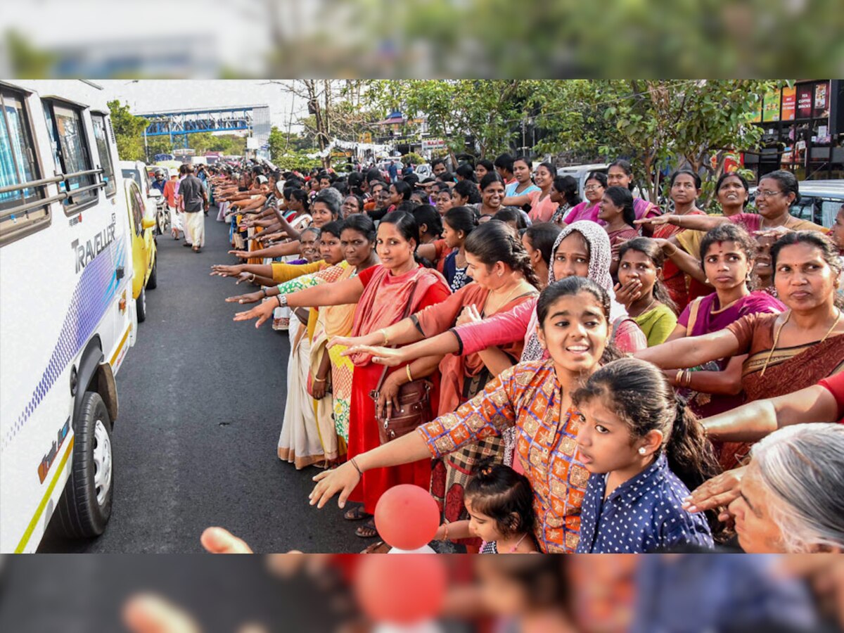  स्वास्थ्य मंत्री के के शैलजा ने कासरगोड में महिला मानव श्रृंखला का नेतृत्व किया.