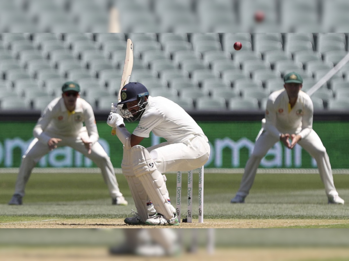 चेतेश्वर पुजारा ने ऑस्ट्रेलिया के खिलाफ चौथे टेस्ट के पहले दिन 130 रन की नाबाद पारी खेली. (फोटो: PTI)