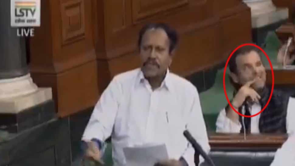 VIDEO: राहुल गांधी ने संसद में फिर से मारी आंख, BJP बोली- मदद की जरुरत