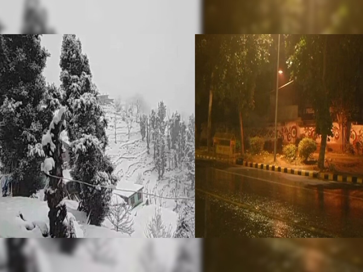 शनिवार को कश्‍मीर में हुई बर्फबारी तो रविवार सुबह दिल्‍ली में हुई बारिश. फोटो ANI