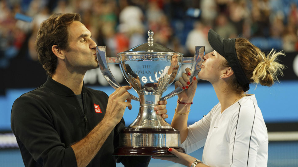 फेडरर ने तीसरी बार हॉपमैन कप जीता है. जबकि बेलिंडा बेनसिच के साथ दूसरी बार यह टूर्नामेंट जीता है. (फोटो PTI) फेडरर ने तीसरी बार हॉपमैन कप जीता है. जबकि बेलिंडा बेनसिच के साथ दूसरी बार यह टूर्नामेंट जीता है. (फोटो PTI)