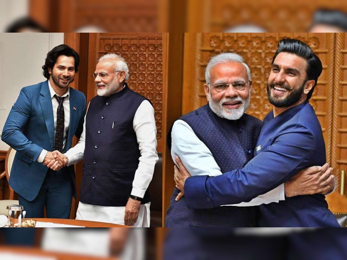 सबसे दिल खोलकर मिले पीएम मोदी, फोटो साभार: INSTAGRAM@varundvn @ranveersingh