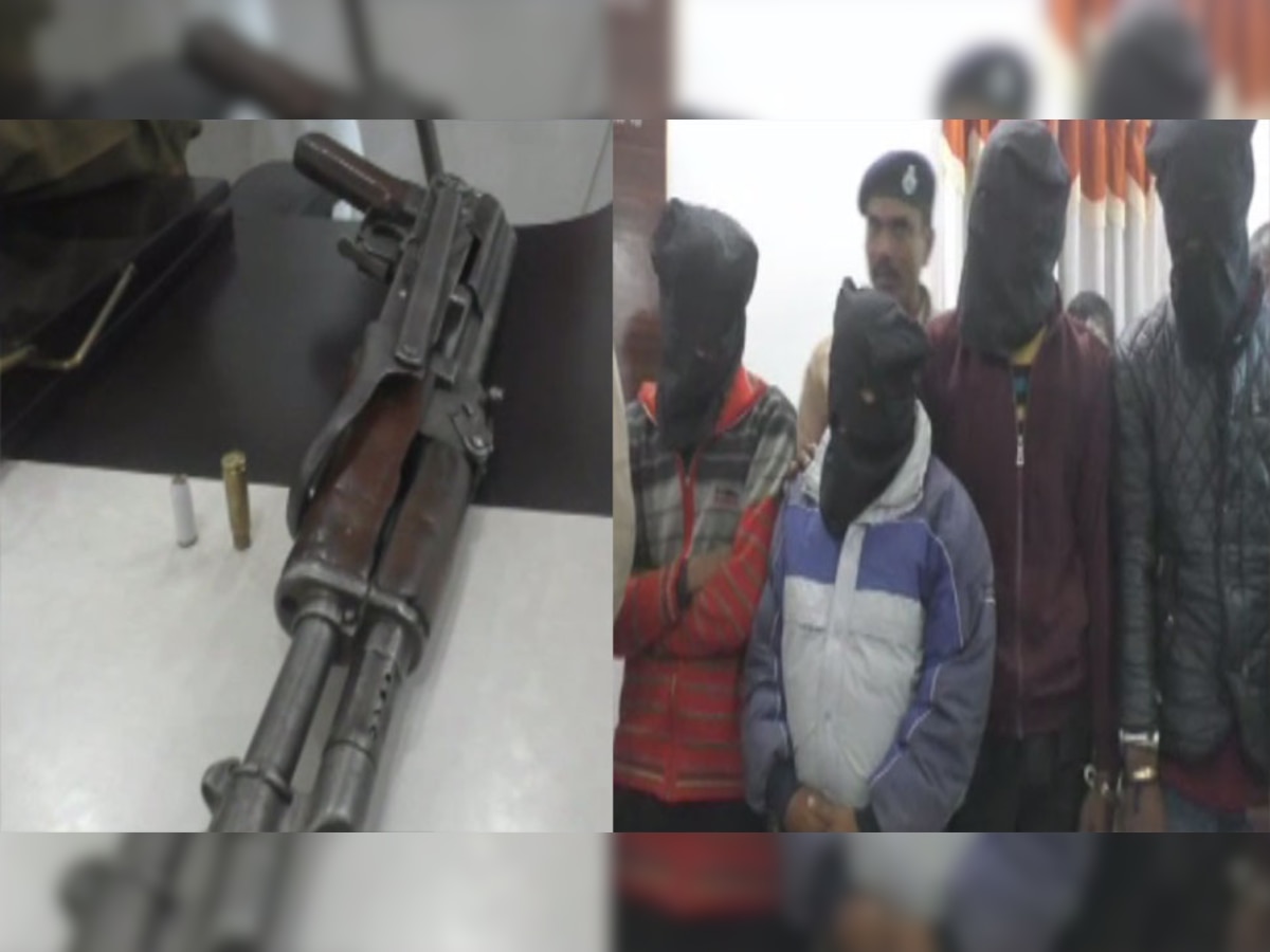 बिहार के सीतामढ़ी में चार अपराधियों के साथ एके-56 हथियार बरामद.