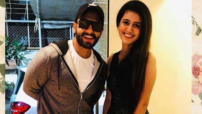 'सिंबा' के साथ नजर आईं इंटरनेट सेंशेन प्रिया प्रकाश, वायरल हुई PHOTO