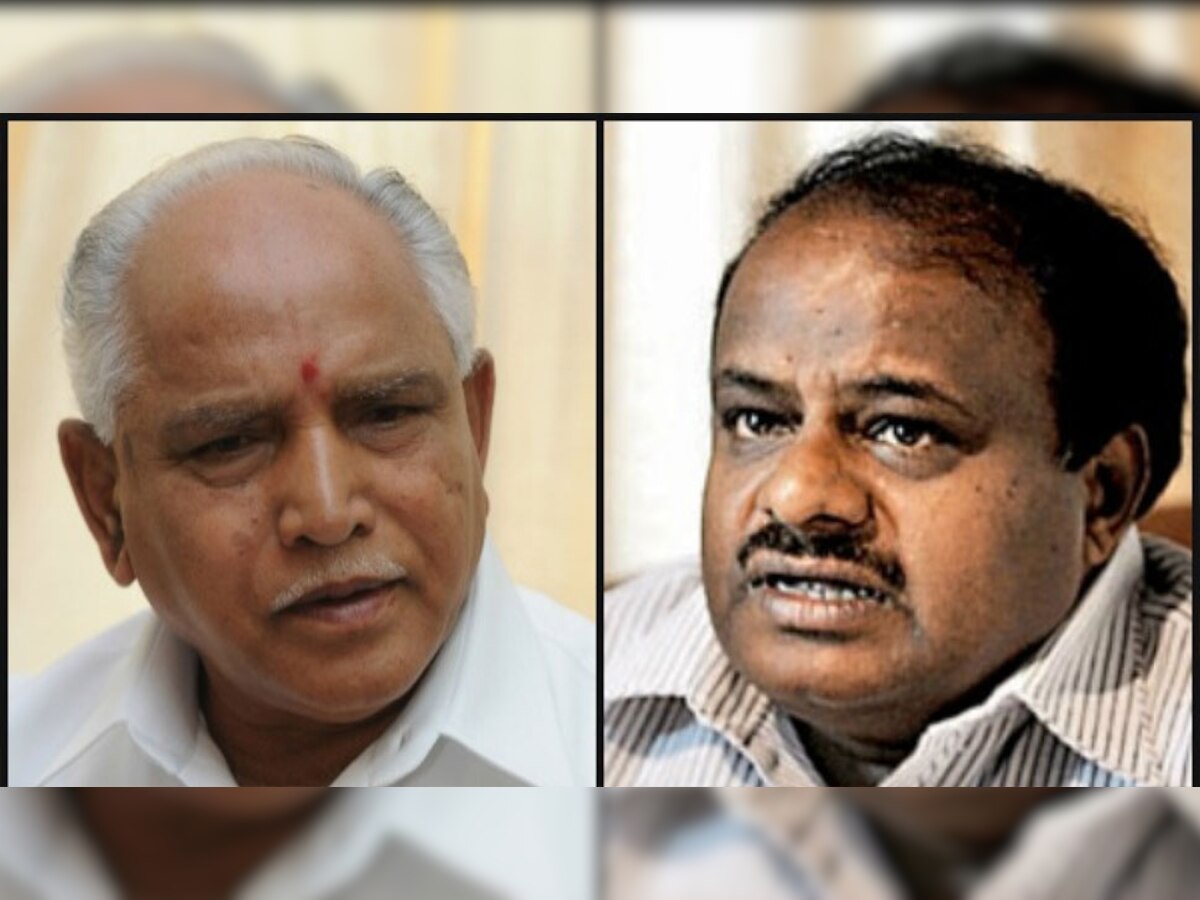 बीजेपी नेता बीएस येदियुरप्‍पा(बाएं) और मुख्‍यमंत्री एचडी कुमारस्‍वामी (दाएं).(फाइल फोटो)
