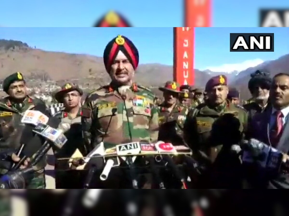 उत्तरी सेना के कमांडर लेफ्टिनेंट जनरल रणबीर सिंह ने कहा कि  सुरक्षा के दृष्टिकोण से सुरक्षा बलों के लिए 2018 का साल सबसे अच्छा साल रहा. (फोटो साभार - ANI) 