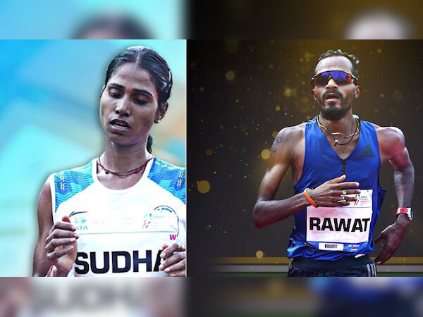  सुधा सिंह और नितेंद्र सिंह रावत ने मुंबई मैराथन में भारतीयों में पहला स्थान हासिल किया.  (फोटो: Twitter)