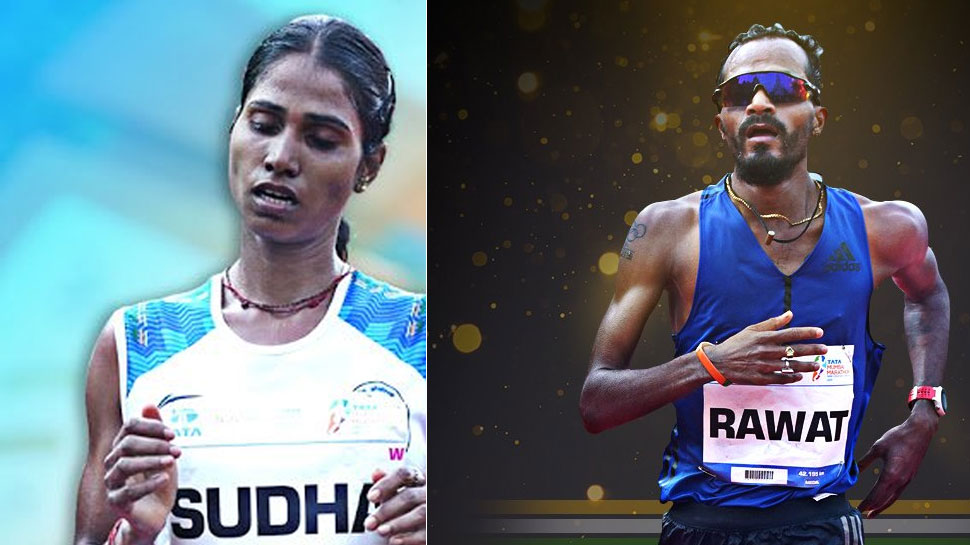 सुधा सिंह और नितेंद्र सिंह रावत ने मुंबई मैराथन में भारतीयों में पहला स्थान हासिल किया. (फोटो: Twitter) सुधा सिंह और नितेंद्र सिंह रावत ने मुंबई मैराथन में भारतीयों में पहला स्थान हासिल किया. (फोटो: Twitter)