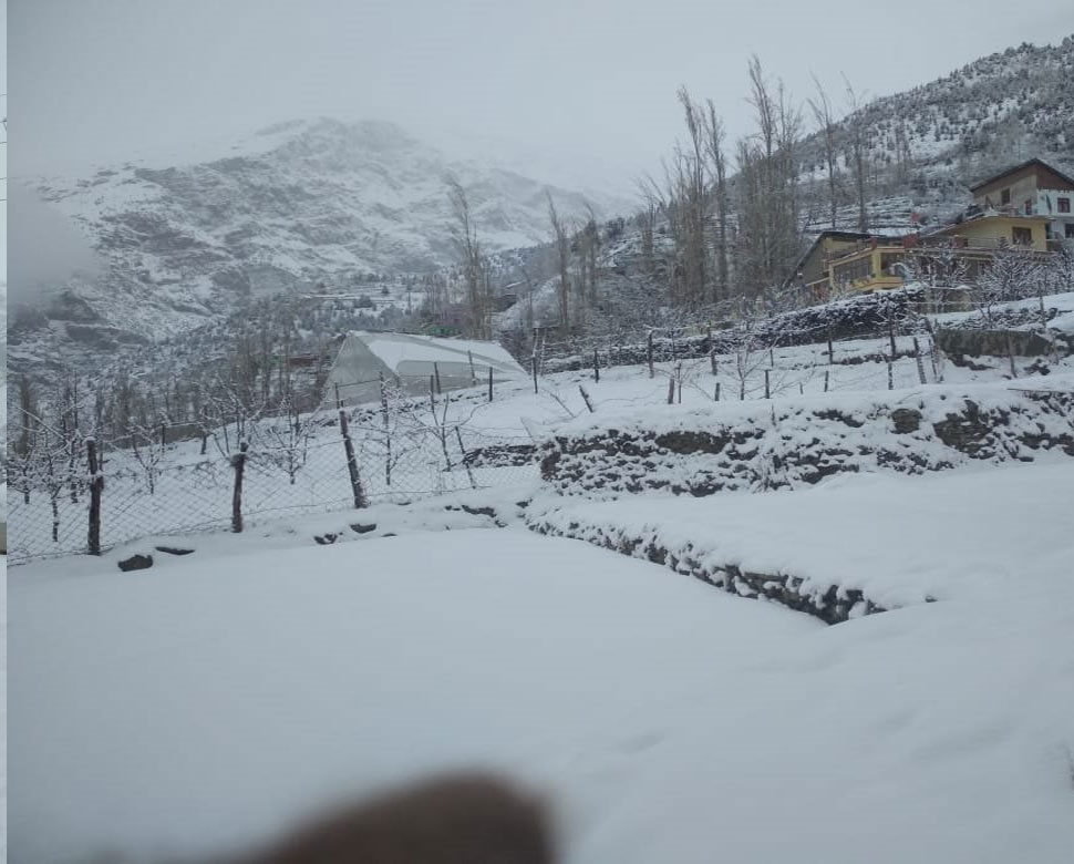 सैलानियों के लिए जारी किया गया नोट Keylong in Lahaul-Spiti district fresh snowfall-3