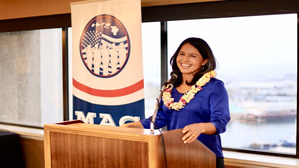 गबार्ड की दावेदारी को ऐतिहासिक बताया जा रहा है. तुलसी गबार्ड, Tulsi Gabbard, Donald Trump, तुलसी गबार्ड, Tulsi Gabbard, राष्ट्रपति चुनाव, Hindu-American, अमेरिकी कांग्रेस, डोनाल्ड ट्रंप, अमेरिका