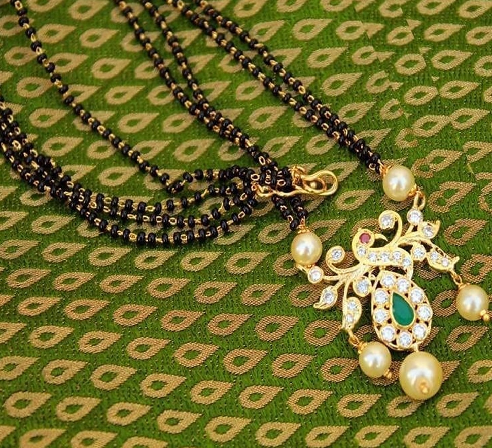 जेमस्टोन मंगलसूत्र Gemstone Manglesutra design