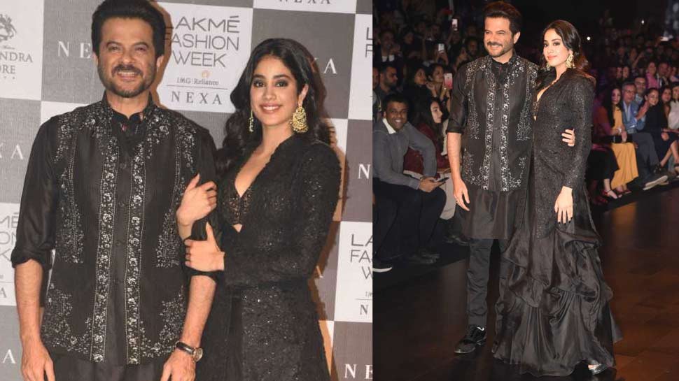 अनिल कपूर और जाह्नवी कपूर Anil Kapoor walks the ramp with Janhvi Kapoor