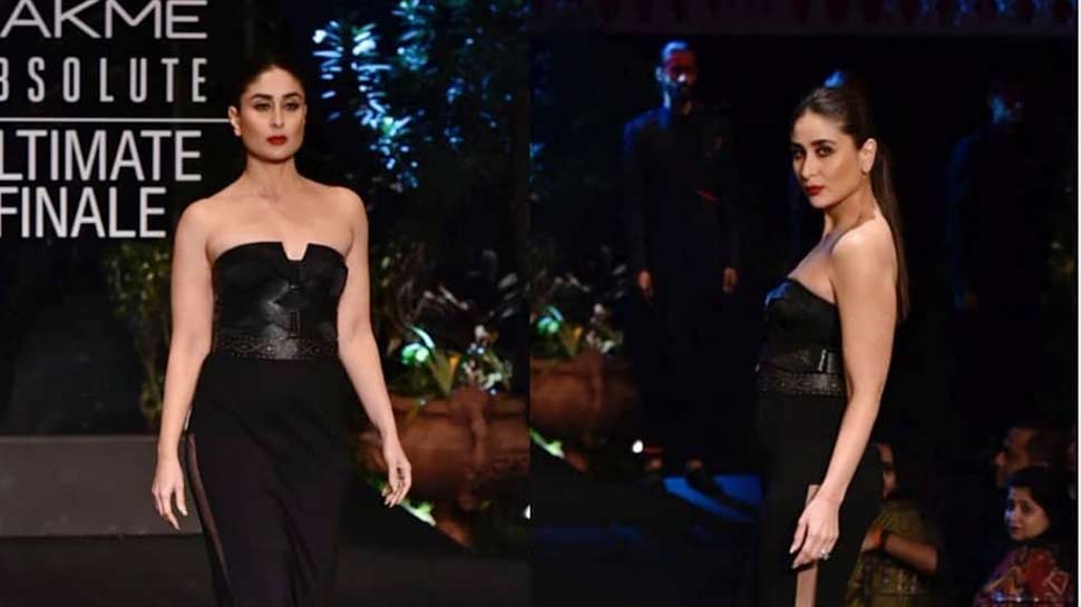 Lakme Fashion Week : ब्लैक कॉकटेल लुक में छाईं करीना कपूर खान, रैंप पर बिखेरा जलवा