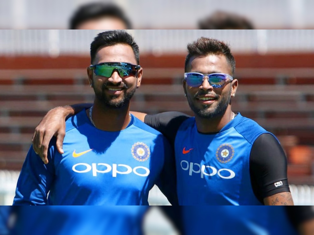 क्रुणाल पांड्या के तीन विकेट की मदद से भारत ने न्यूजीलैंड को आठ विकेट पर 158 रन पर रोक दिया था. (फोटो साभार: ट्विटर/हार्दिक पांड्या)