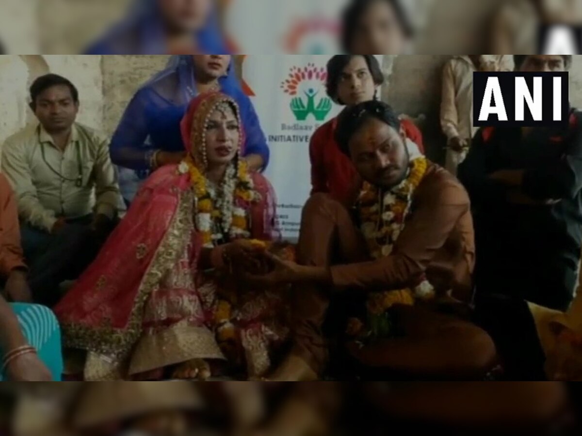 इंदौर के जुनैद ने की किन्नर जया से शादी (फोटो साभारः ani)