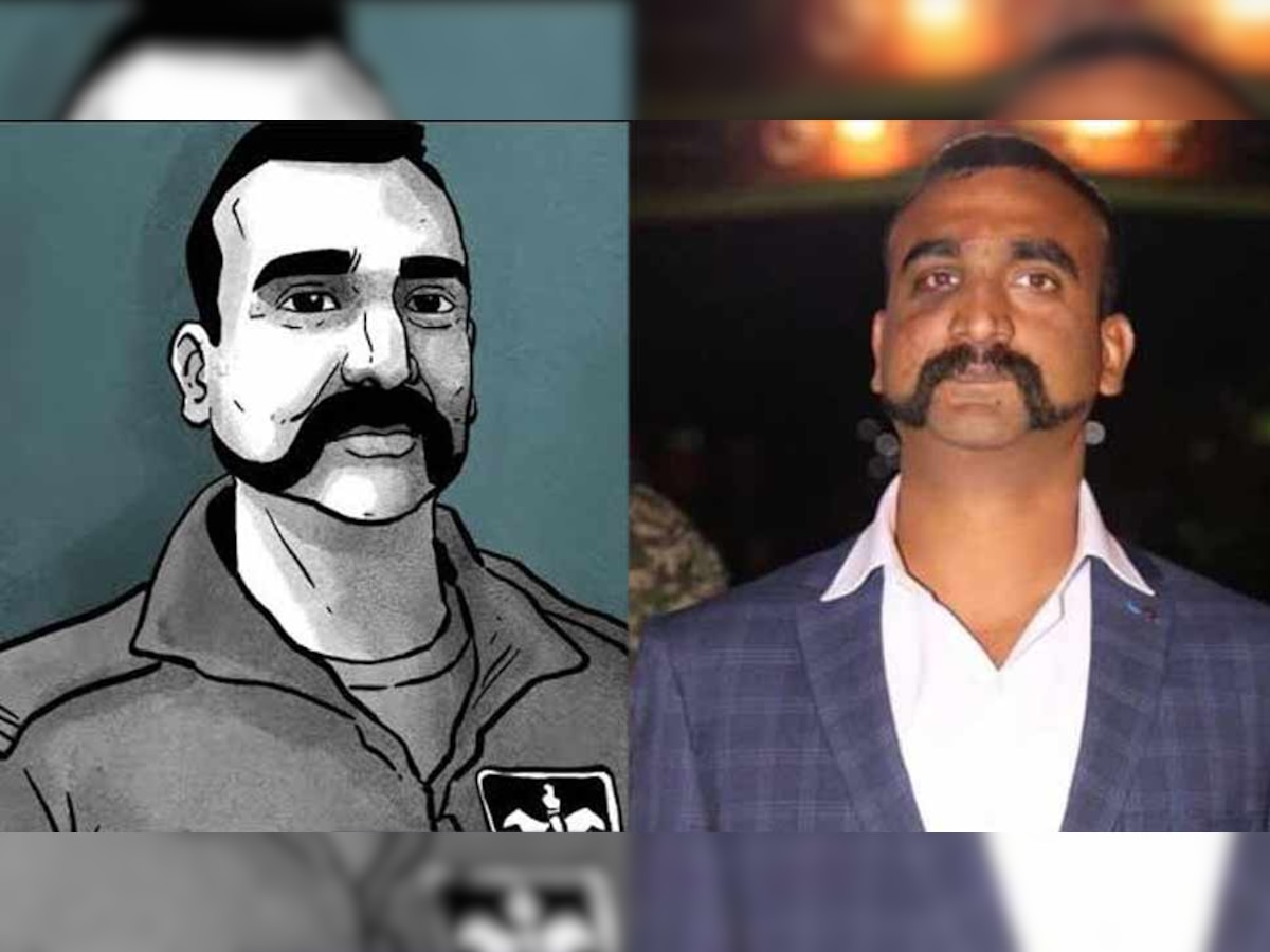 लोग कई तरह से विंग कमांडर अभिनंदन की तारीफ कर रहे हैं, फोटो साभार: ट्विटर@SANJEEV9985