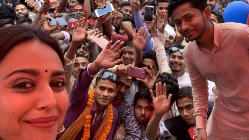बिहार: अपने जन्मदिन के दिन कन्हैया कुमार के लिए प्रचार करने बेगूसराय पहुंची स्वरा भास्कर