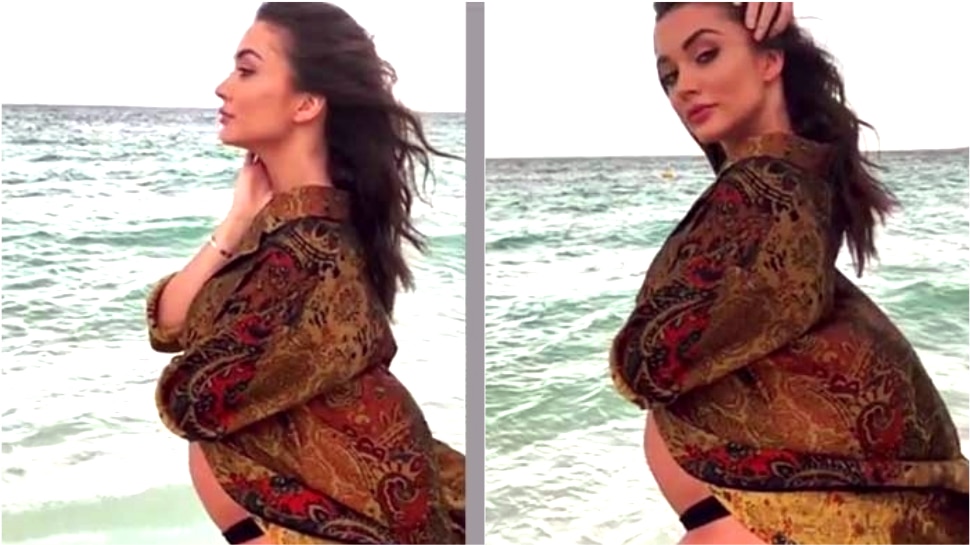 एमी ने अरबपति बॉयफ्रेंड के साथ नई जिंदगी की शुरुआत की है amy jackson Flaunts her baby bump