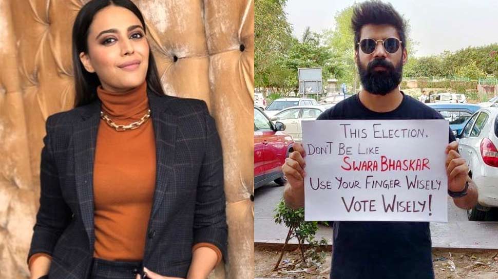 मुंबई वोटर्स ने किया स्वरा भास्कर को TROLL, पोस्टर्स पर लिखा 'उंगली का सही इस्तेमाल करें'