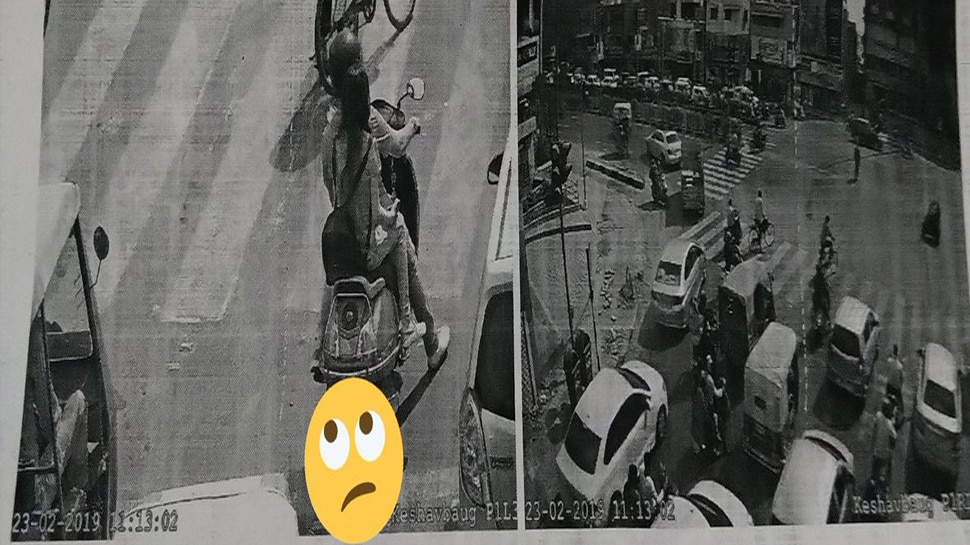 ट्रैफिक रूल्स तोड़ते कैमरे में कैद हुआ कपल, कटा जिंदगी भर का चालान