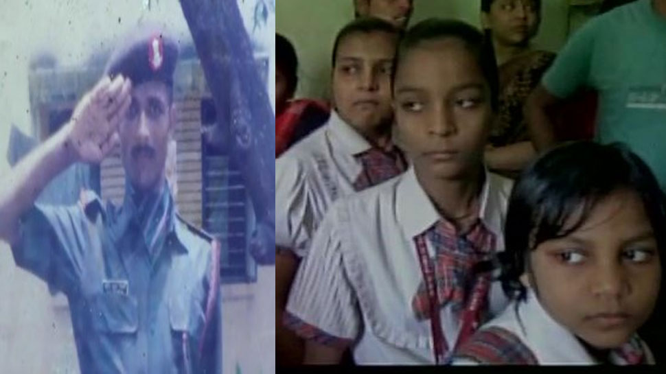 उरी में शहीद हुए जवान की बेटियों ने दी मां के चेहरे पर मुस्कान, पिता को श्रद्धांजलि