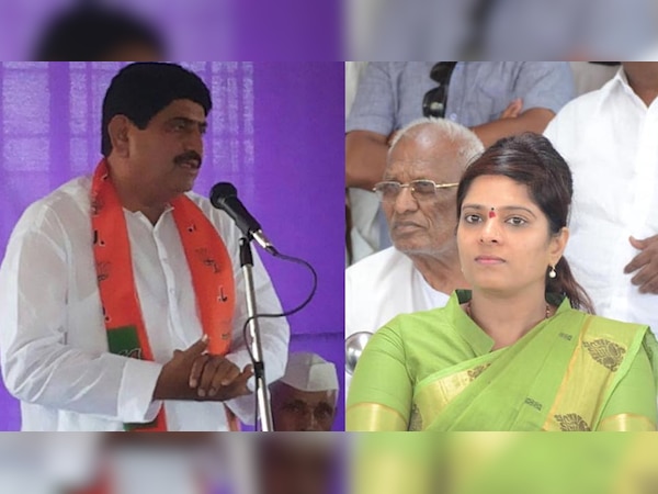 बीजेपी उम्‍मीदवार पी सी गड्डीगोडार और कांग्रेस उम्‍मीदवार वीना.  