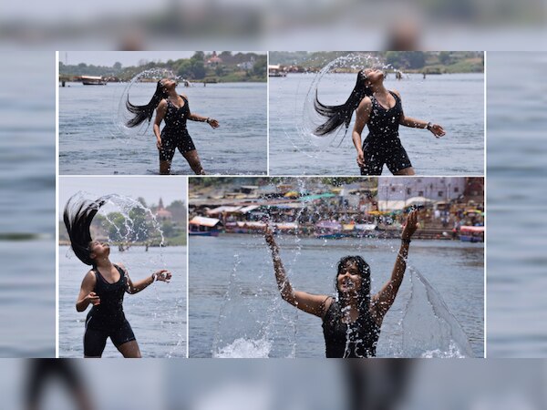 दिल्ली-NCR ही नहीं मध्य प्रदेश में भी भीषण गर्मी है. गर्मी से परेशान लोग नर्मदा में स्नान करने पहुंच रहे हैं. तस्वीर साभार: ANI