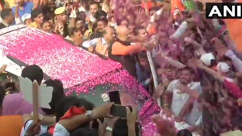 विजय जुलूस के साथ BJP मुख्यालय पहुंचे अमित शाह, शाम 6 बजे राष्ट्र को संबोधित करेंगे PM मोदी