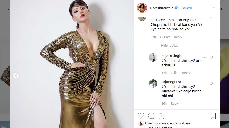 उर्वशी सोशल मीडिया में काफी एक्टिव रहती हैं Urvashi Rautela looks galmours in metallic outfit