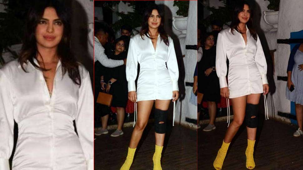प्रियंका का व्हाइट ड्रेस और येलो बूट्स लुक वायरल Priyanka Chopra is the latest fashionista in town