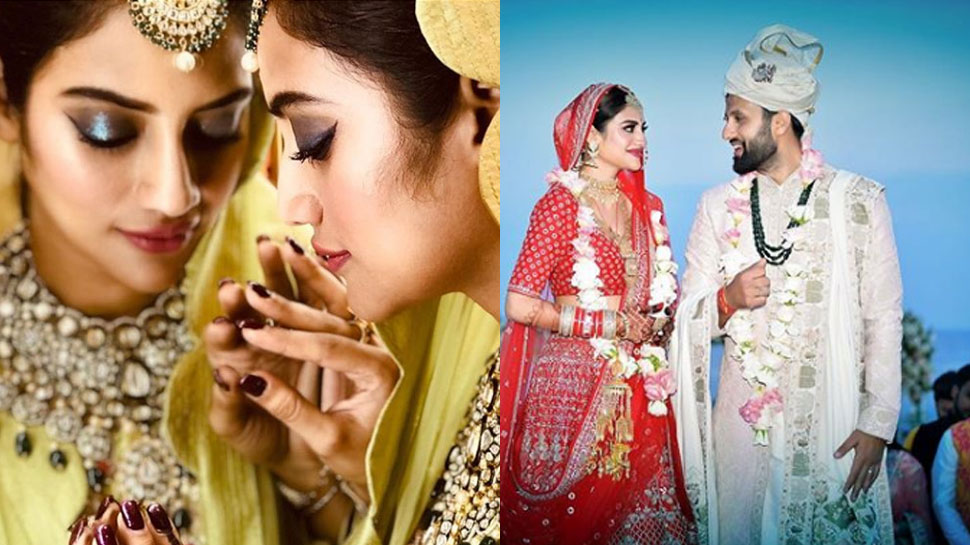 Actress and MP Nusrat Jahan wedding first photo businessman Nikhil Jain | दुल्हन बनीं ग्लैमरस सांसद नुसरत जहां, देखें शादी की सबसे पहली PHOTOS... | Hindi News,