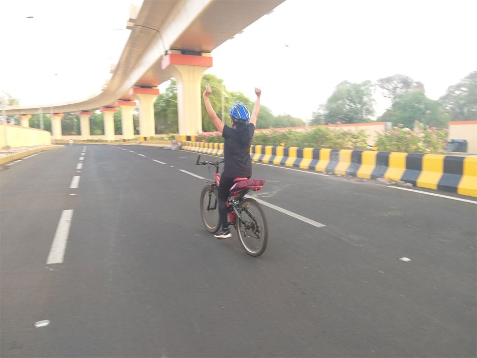 मंगला पाटिल को बचपन से ही साइकिल चलाना पसंद है International Yoga Day 2019, International Yoga Day, Nagpur,