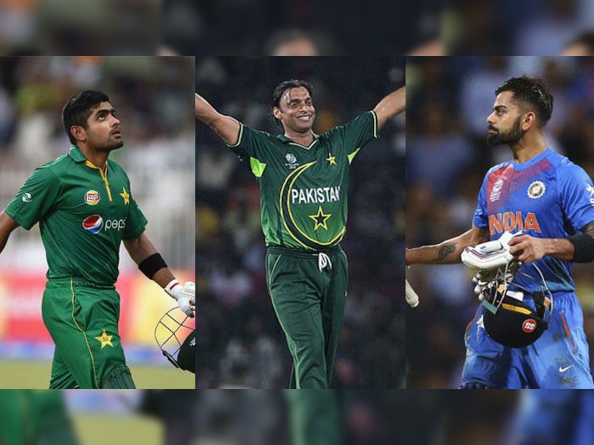 पाकिस्तान के पूर्व तेज गेंदबाज शोएब अख्तर ने सोमवार को कहा कि विराट कोहली के प्रशंसक बाबर आजम को अपने ‘आदर्श’ की तरह खेलना सीखना चाहिए.(फाइल फोटो)