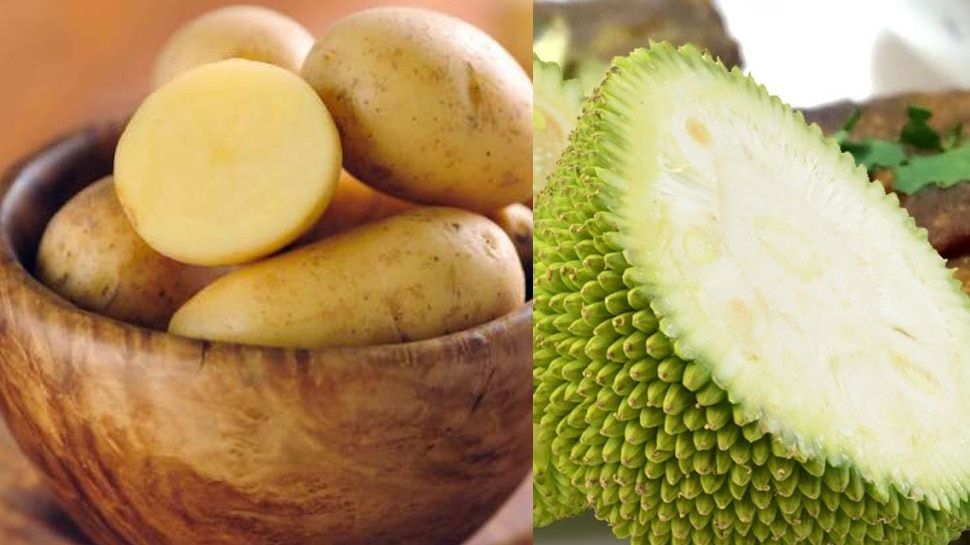 आलू, अरबी और कटहल Potatoes and jackal
