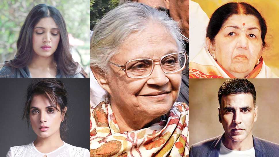 शीला दीक्षित के निधन पर बॉलीवुड ने जताया शोक, लता ने कहा- 'वह एक महान महिला थीं' शीला दीक्षित के निधन पर बॉलीवुड ने जताया शोक, लता ने कहा- 'वह एक महान महिला थीं'