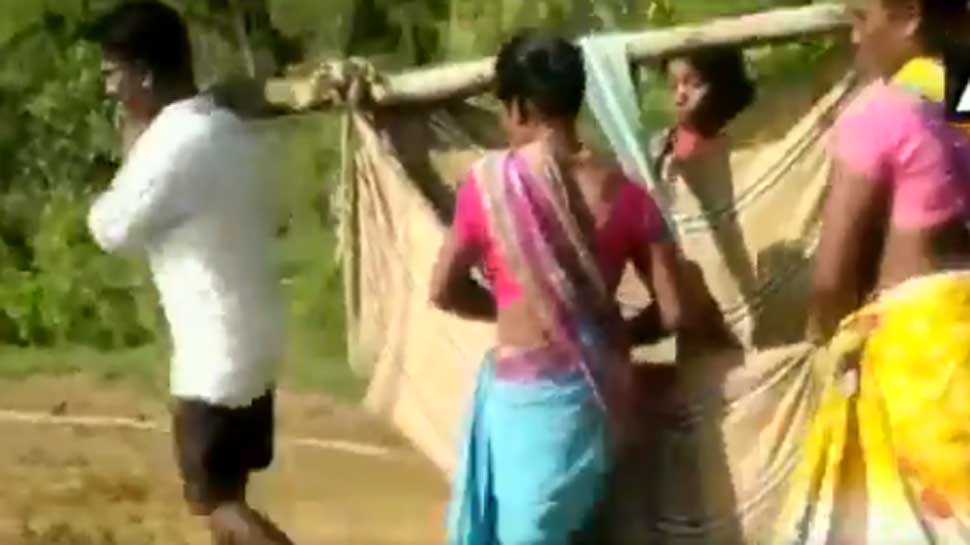 VIDEO: लकड़ी और कपड़े का बनाया स्ट्रेचर, 6km पैदल चलकर गर्भवती महिला को पहुंचाया अस्पताल