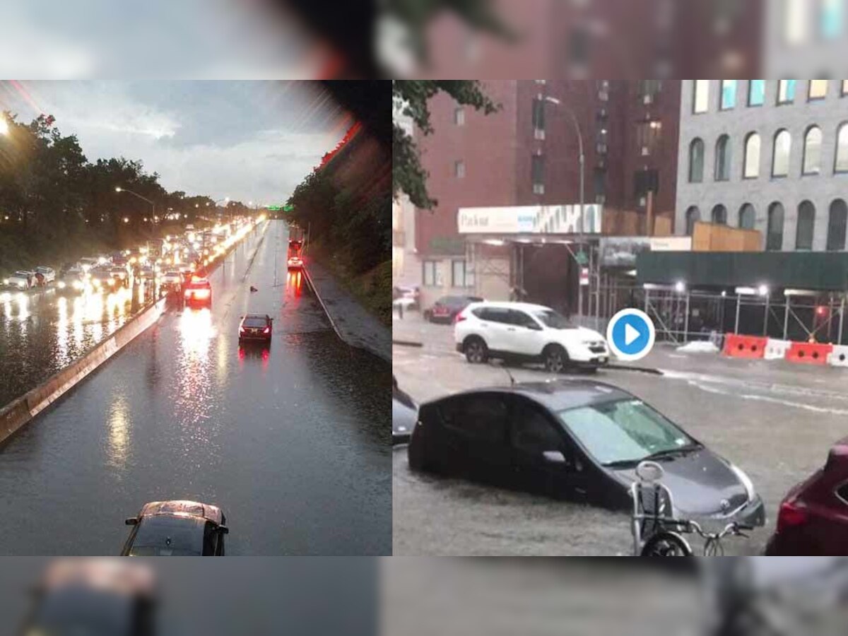 न्यूयॉर्क की सड़कों की तस्वीरों को कुछ लोगों ने सोशल मीडिया पर पोस्ट करते हुए लिखा है कि यहां पर अब गाड़ियां नहीं बल्कि पानी वाली बोट्स चला करेंगी.