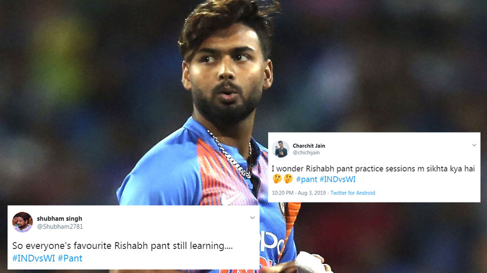 INDvsWI T20: पहली ही गेंद पर आउट हुए ऋषभ पंत, ट्विटर पर फैंस ने की जमकर खिंचाई