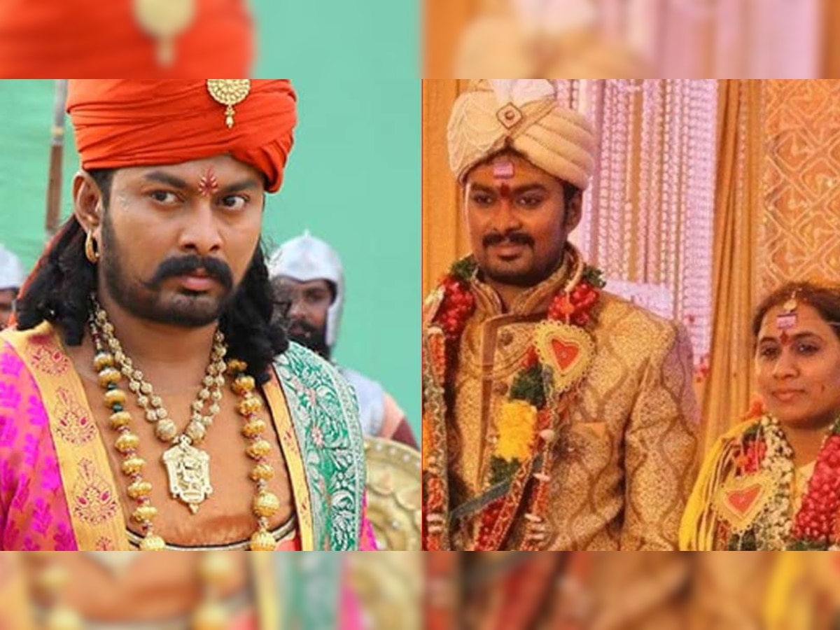'बाहुबली' एक्टर मधु प्रकाश पत्नी के साथ (फोटो साभार: फाइल फोटो)