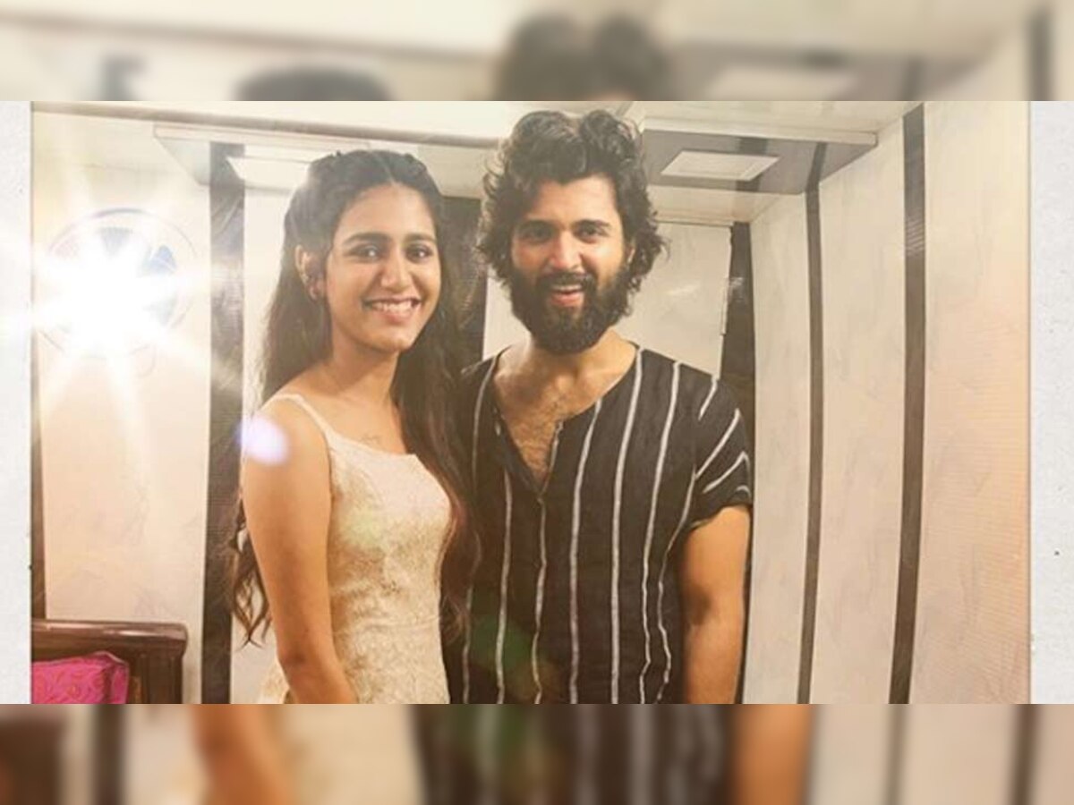 अर्जुन रेड्डी स्टार विजय देवरकोंडा के साथ प्रिया प्रकाश (फोटो साभार: Instagram)