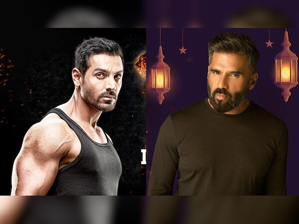दोनों स्टार्स का आज जन्मदिन है, फोटो साभार: Twitter@John Abraham @Suniel Shetty