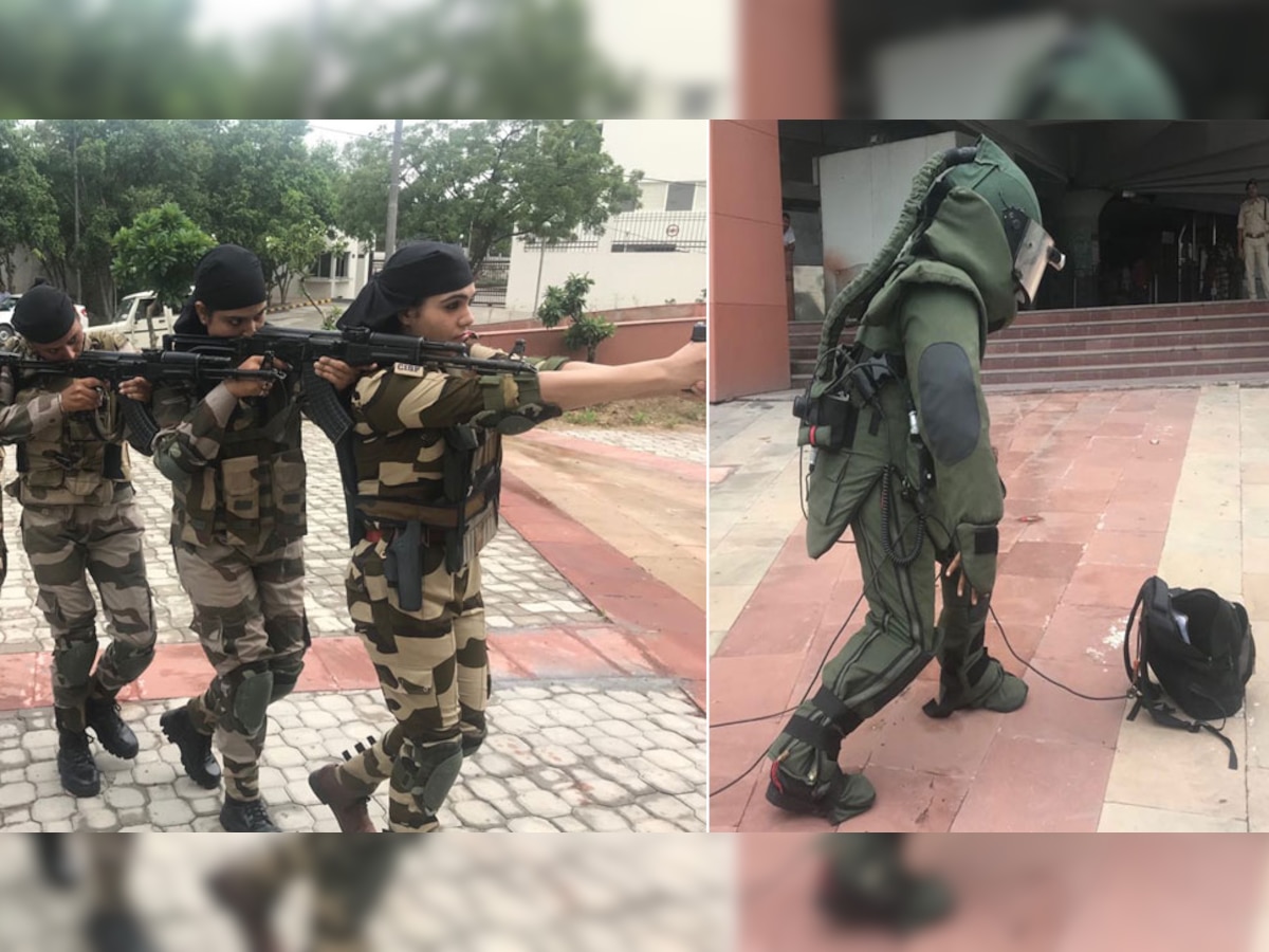 बॉम डिफ्यूजर दस्ते का मॉकड्रिल. 