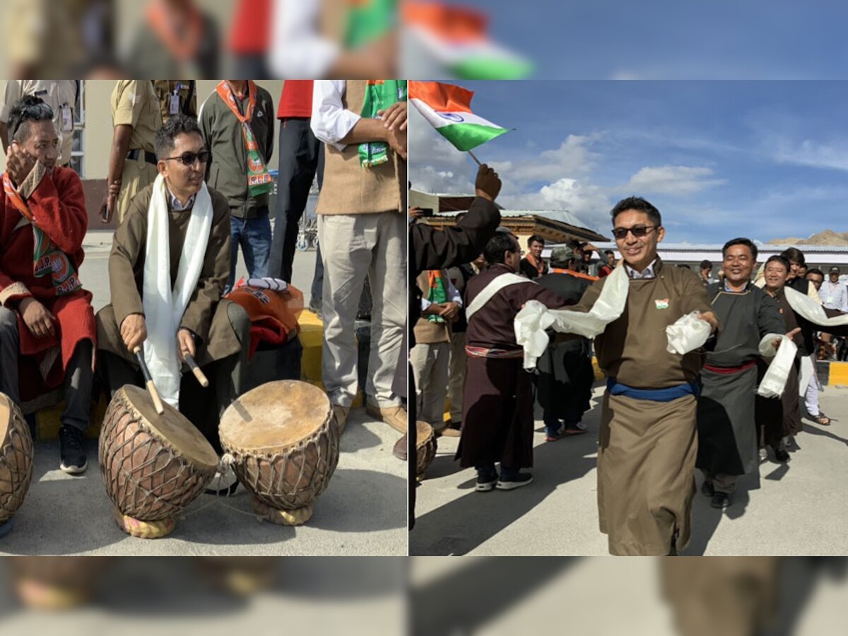 सांसद नामग्‍याल  ने लेह में स्‍वतंत्रता दिवस समारोह में किया डांस. फोटो TWITTER