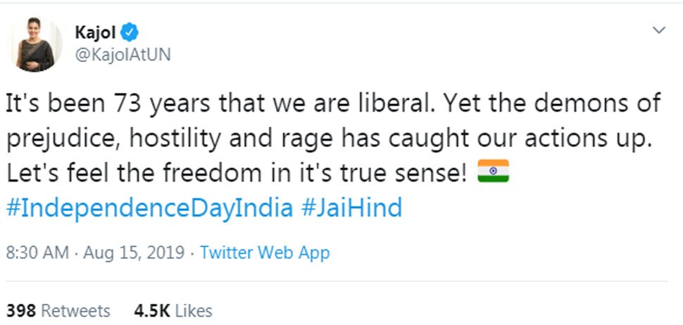 काजोल INDEPENDENCE DAY